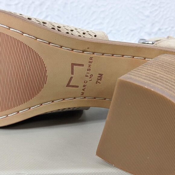 Marc Fisher LTD Vixen Leather Peep Toe Sandal - Picture 5 of 7